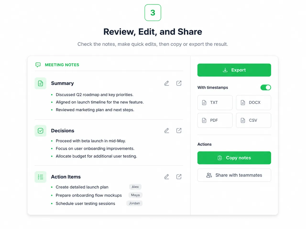 Review, Edit, and Share