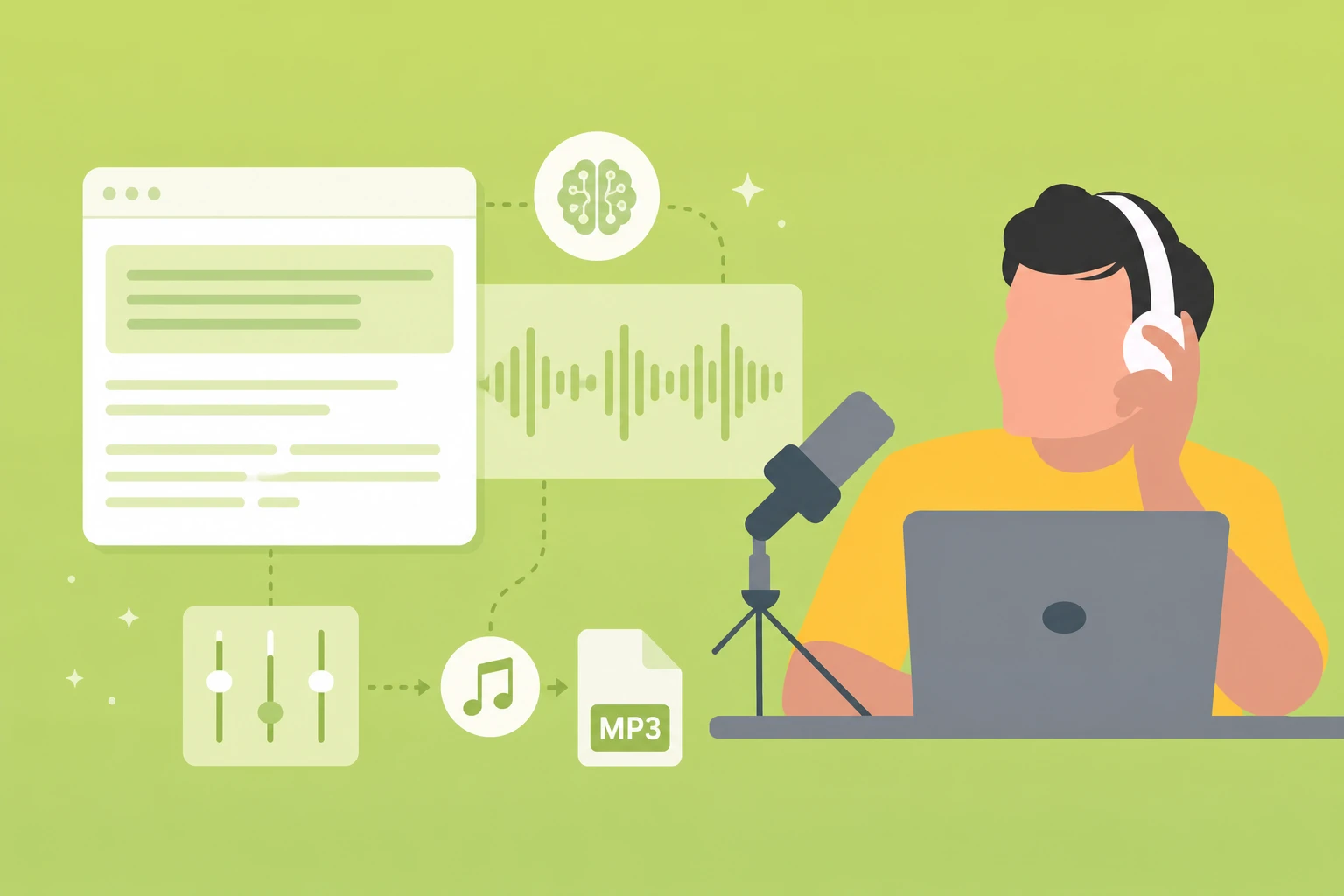 An intelligent text to speech mp3 generator without sliders