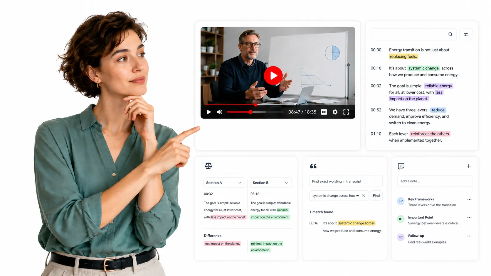 YouTube transcript extractor for deeper content review